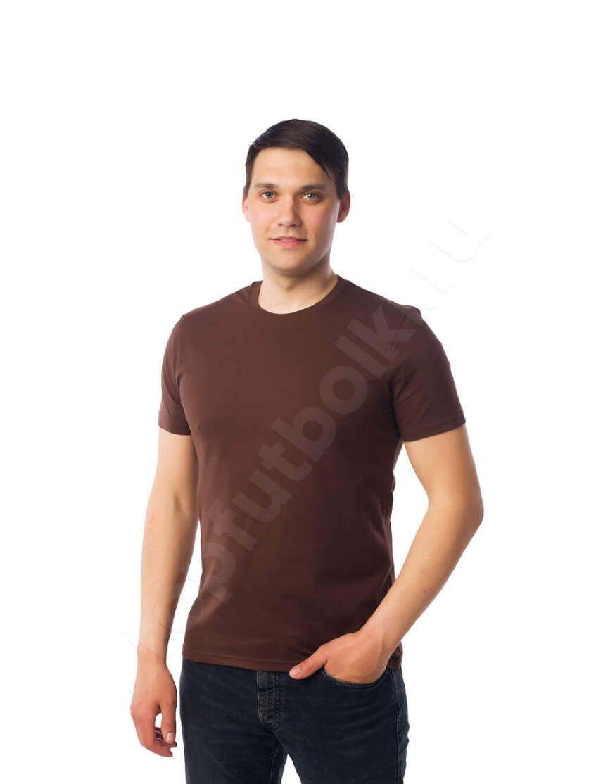 Мужская футболка шоколадного цвета оптом